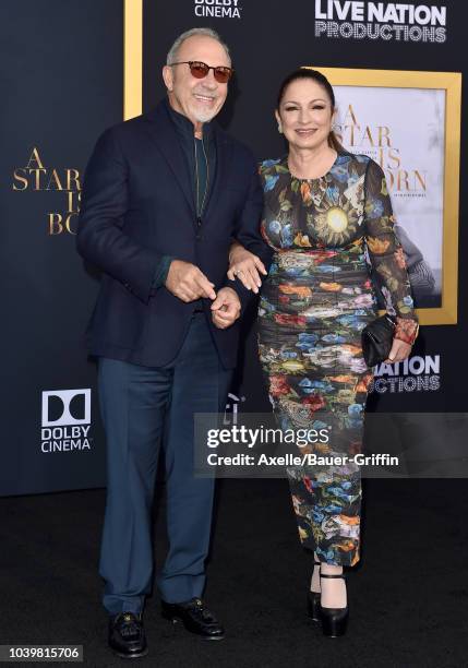 Emilio Estefan and Gloria Estefan attend the premiere of Warner Bros. Pictures' 'A Star Is Born' at The Shrine Auditorium on September 24, 2018 in...