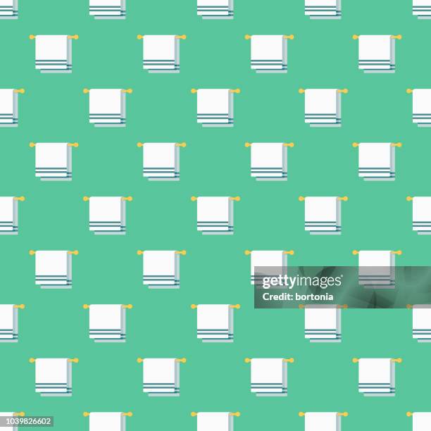 towel seamless pattern - bathroom background stock illustrations