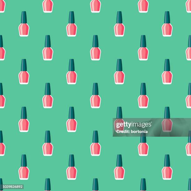 nail polish seamless pattern - cosmetics background stock illustrations