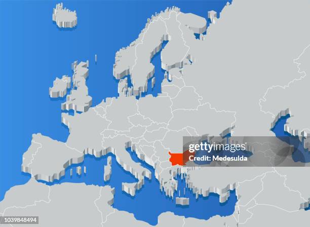 three dimensional map country sea - gibraltar stock illustrations