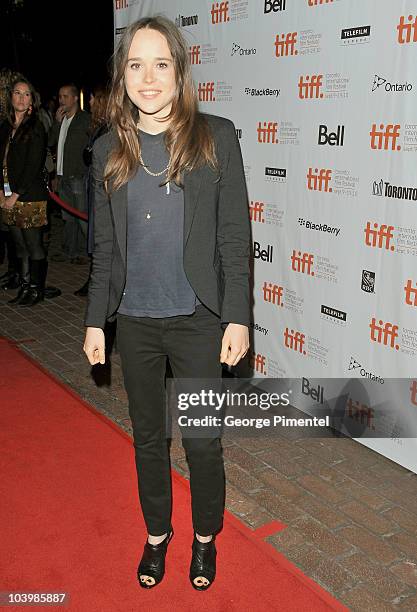 Actress Ellen Page arrives "Super" Premiere held at Ryerson Theatre during the 35th Toronto International Film Festival on September 10, 2010 in...