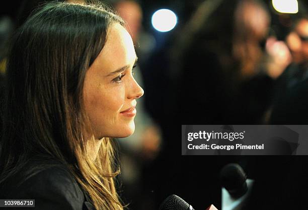 Actress Ellen Page arrives at the "Super" Premiere held at Ryerson Theatre during the 35th Toronto International Film Festival on September 10, 2010...