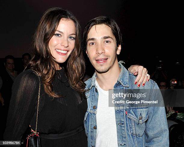 Actors Liv Tyler and Justin Long arrive "Super" Premiere held at Ryerson Theatre during the 35th Toronto International Film Festival on September 10,...
