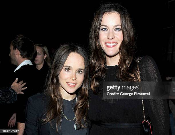 Actresses Ellen Page and Liv Tyler arrive at the "Super" Premiere held at Ryerson Theatre during the 35th Toronto International Film Festival on...