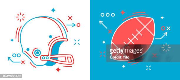 football design elements - american football stock illustrations