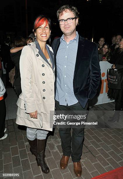 Executive producer Rainn Wilson and guest attend arrive "Super" Premiere held at Ryerson Theatre during the 35th Toronto International Film Festival...