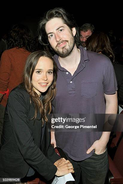 Actress Ellen Page and director Jason Reitman arrive "Super" Premiere held at Ryerson Theatre during the 35th Toronto International Film Festival on...