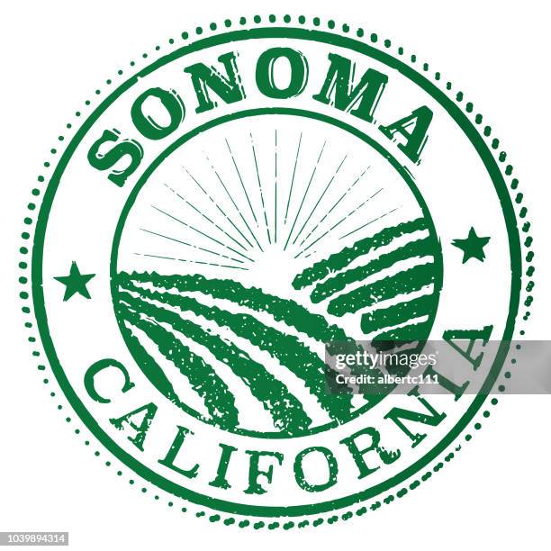 ilustraciones, imágenes clip art, dibujos animados e iconos de stock de sello de sonoma california - sonoma