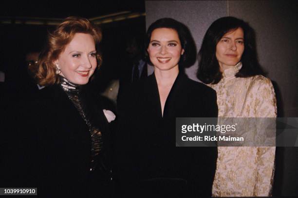 Twin daughters of Ingrid Bergman and Roberto Rossellini, Isabella Rossellini and Isotta Rossellini and their half-sister Pia Lindstrom .