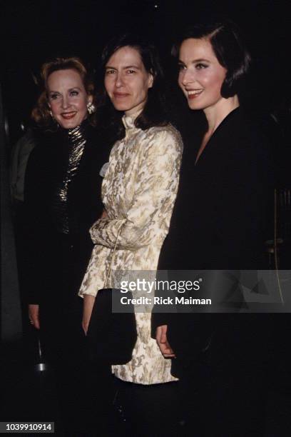Twin daughters of Ingrid Bergman and Roberto Rossellini, Isotta Rossellini and Isabella Rossellini and their half-sister Pia Lindstrom .