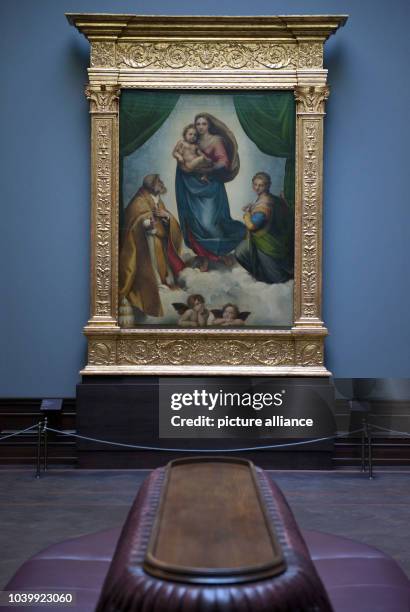 The painting 'Sistine Madonna' by Raffael from 1512/13 can be seen at the painting gallery 'Alte Meister' in Dresden, Germany, 21 November 2016....