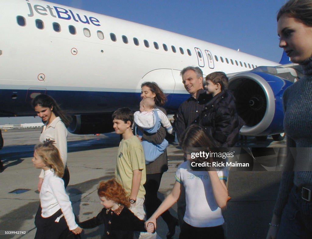 David Neeleman, founder and CEO of Jet Blue, with his family. News