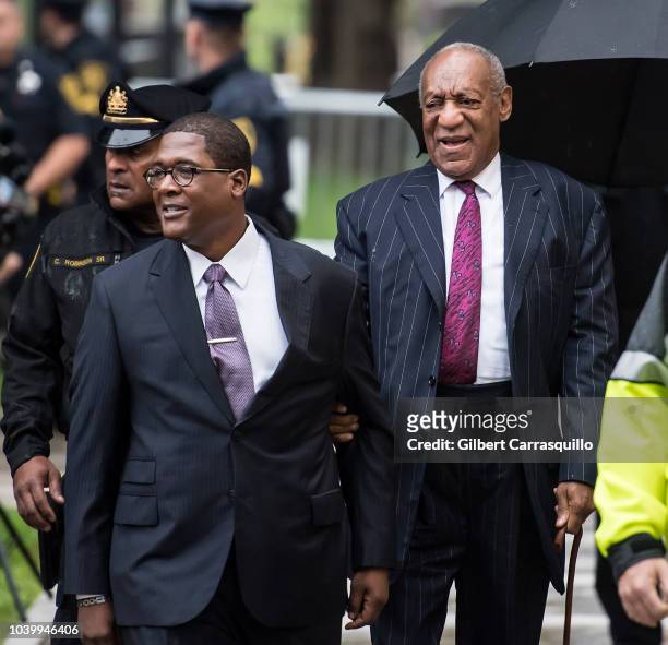 Actor/stand-up comedian Bill Cosby arrives for sentencing for his sexual assault trial at the Montgomery County Courthouse on September 25, 2018 in...