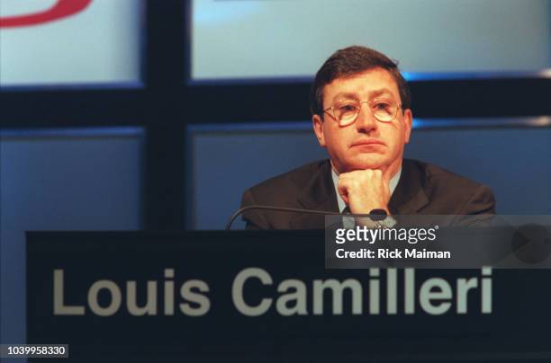 Kraft Foods CFO Louis Camilleri at the press conference announcing the sale.