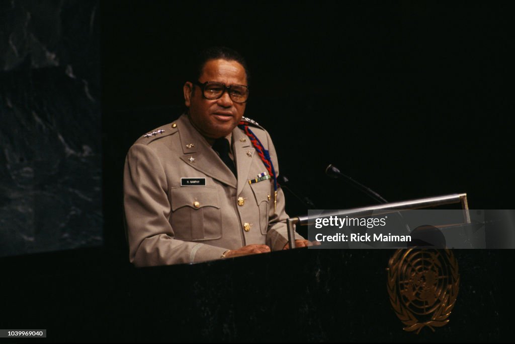 Haitian President General Henri Namphy Addresses the UN General Assembly