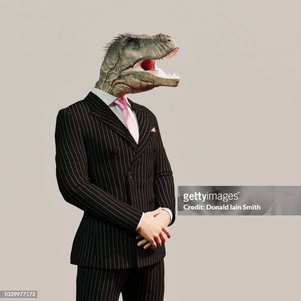 lizard people conspiracy theory: business man with reptile head - reptile ストックフォトと画像