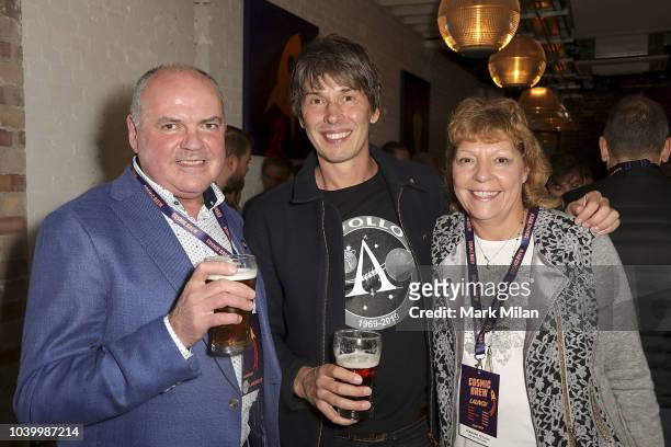 Professor Brian Cox discovers the world of brewing as he launches 'Cosmic Brew' at The Union Club on September 25, 2018 in London, England.