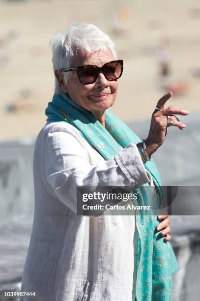 British actress Judi Dench attends the Donostia Award photocall during the 66th San Sebastian International Film Festival on September 25, 2018 in...