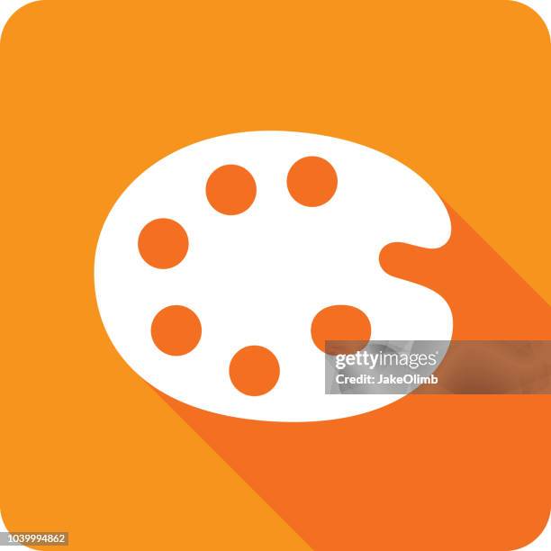 farbe palette symbol silhouette 2 - kunstgemälde stock-grafiken, -clipart, -cartoons und -symbole