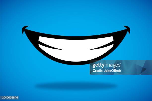 illustrations, cliparts, dessins animés et icônes de sourire icône de - bouche bleue