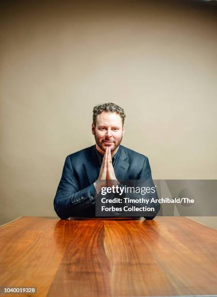 Entrepreneur Sean Parker is photographed for Forbes Magazine at the Forbes Philanthropy Summit on May 30, 2018 in San Francisco, California. CREDIT...