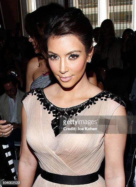 Persoality Kim Kardashian attends the Jill Stuart Spring 2011 fashion show during Mercedes-Benz Fashion Week at David Koch Theatre at Lincoln Center...