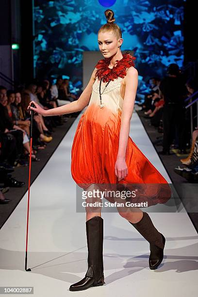 Model showcases designs by Empire Rose during the WA Designers Collection 1 catwalk show as part of Perth Fashion Week 2010 at Fashion Paramount on...