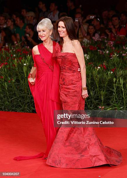 Dame Helen Mirren and Julie Taymor attend 'The Tempest' World Premiere at the Palazzo del Cinema during the 67th Venice International Film Festival...