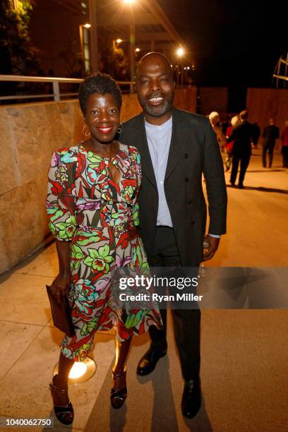 Honoree Thelma Golden and Duro Olowu attend the J. Paul Getty Medal Dinner on September 24, 2018 in Los Angeles, California.