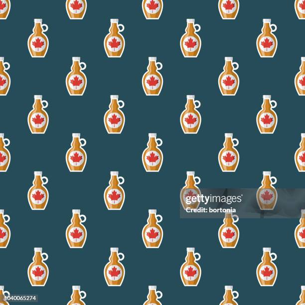 maple syrup seamless pattern - maple syrup stock illustrations