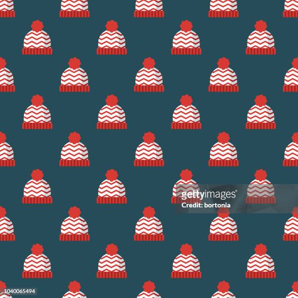 toque seamless pattern - tuques stock illustrations