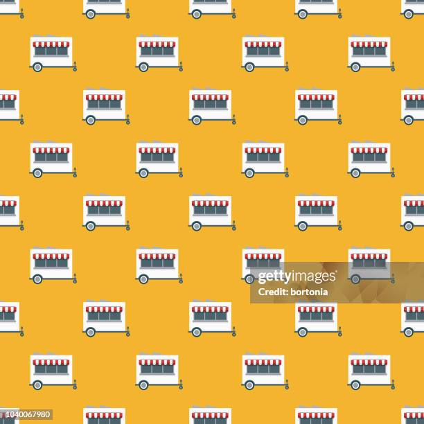 concession stand seamless pattern - hotdog stand stock illustrations