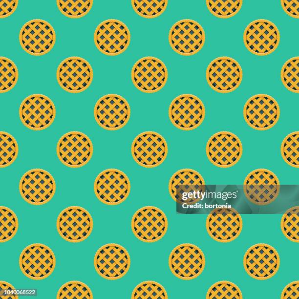 saskatoon berry pie seamless pattern - amelanchier alnifolia stock illustrations