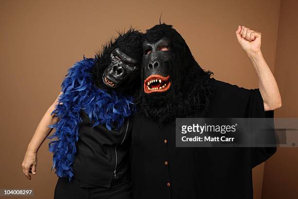 Gorilla artists Violette Leduc and Gertrude Stein from "! Women Art Revolution - A Secret History" pose for a portrait during the 2010 Toronto...