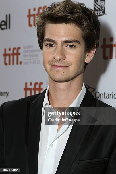 Actor Andrew Garfield arrives at the "Never Let Me Go" Premiere held at the Ryerson Theatre during the 35th Toronto International Film Festival on...