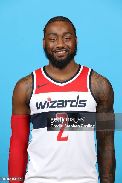 John Wall of the Washington Wizards poses for a head shot during Media Day at Entertainment and Sports Arena on September 24, 2018 in Washington, DC....