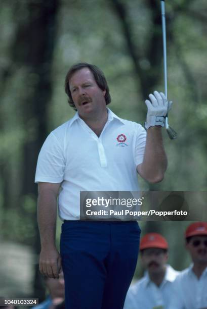 Craig Stadler of the United States reacts during the US Masters Golf Tournament held at The Augusta National Golf Club, Georgia, circa April 1987.