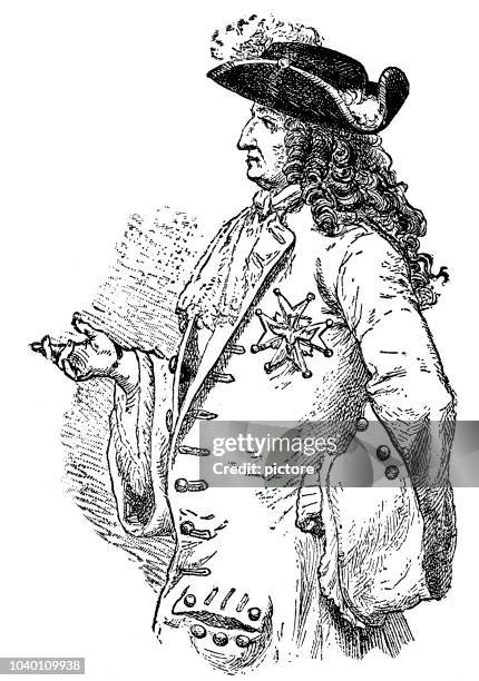 louis xiv (1638–1715) (sun king) - roi soleil stock illustrations