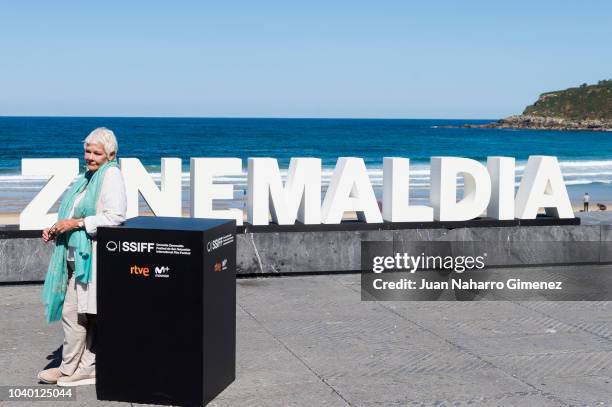 British actress Judi Dench attends Donostia Award photocall during 66th San Sebastian Film Festival on September 25, 2018 in San Sebastian, Spain.