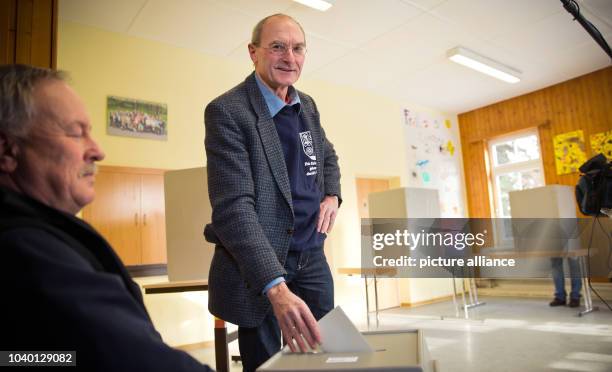 Top candidate of the German party Die Linke, Manfred Sohn, casts his ballot for the Lower Saxony state elections, at a polling station in Edemissen,...