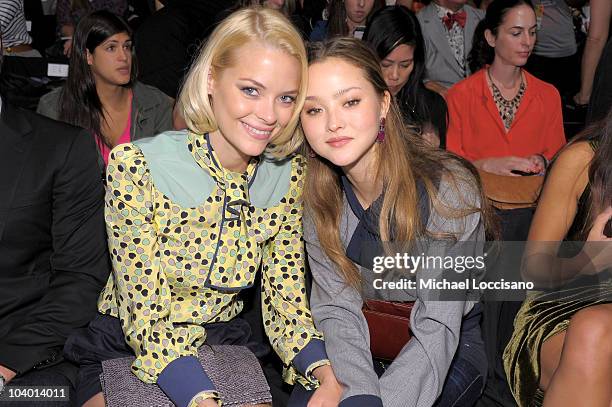 Actress Jaime King and model Devon Aoki attends the Z Spoke by Zac Posen Spring 2011 fashion show during Mercedes-Benz Fashion Week at The Theater at...