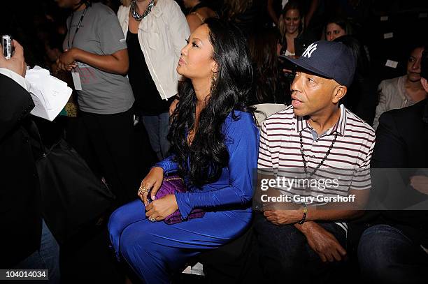 Creative director Kimora Lee Simmons and Russell Simmons attend the Z Spoke by Zac Posen Spring 2011 fashion show during Mercedes-Benz Fashion Week...