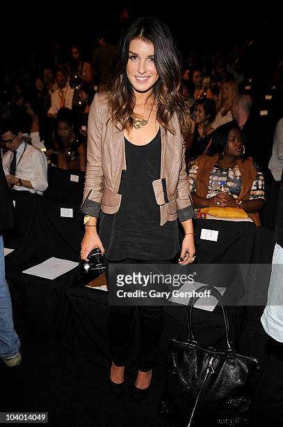 Actress Shenae Grimes attends the Z Spoke by Zac Posen Spring 2011 fashion show during Mercedes-Benz Fashion Week at The Theater at Lincoln Center on...