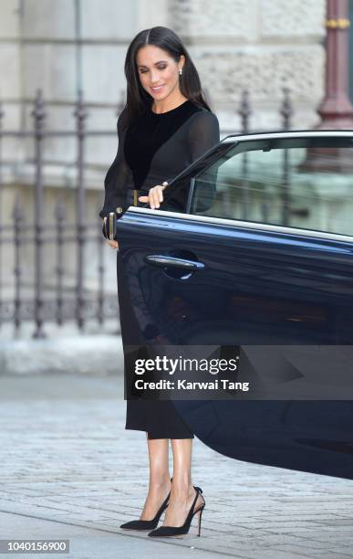 Meghan, Duchess of Sussex opens the 'Oceania' Exhibition at the Royal Academy of Arts on September 25, 2018 in London, England. 'Oceania' is the...