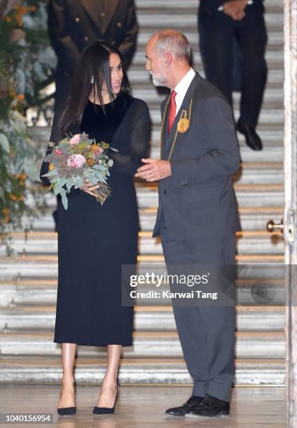 Meghan, Duchess of Sussex opens the 'Oceania' Exhibition at the Royal Academy of Arts on September 25, 2018 in London, England. 'Oceania' is the...