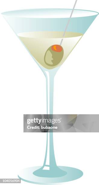 martini glass, drink, vodka, olive, straw - dirty martini 幅插畫檔、美工圖案、卡通及圖標