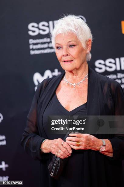 Actress Judi Dench attends 'Red Joan' premiere during the 66th San Sebastian International Film Festival at Kursaal Palace on September 25, 2018 in...