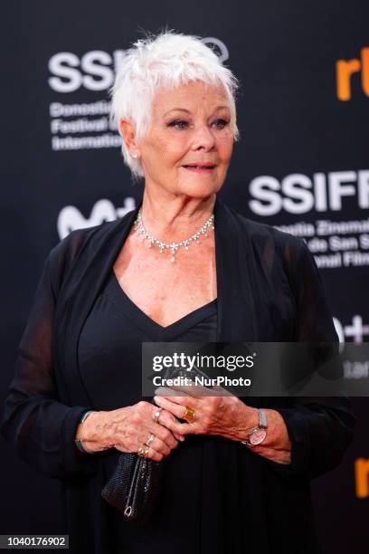 Actress Judi Dench attends 'Red Joan' premiere during the 66th San Sebastian International Film Festival at Kursaal Palace on September 25, 2018 in...