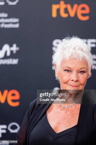 Actress Judi Dench attends 'Red Joan' premiere during the 66th San Sebastian International Film Festival at Kursaal Palace on September 25, 2018 in...