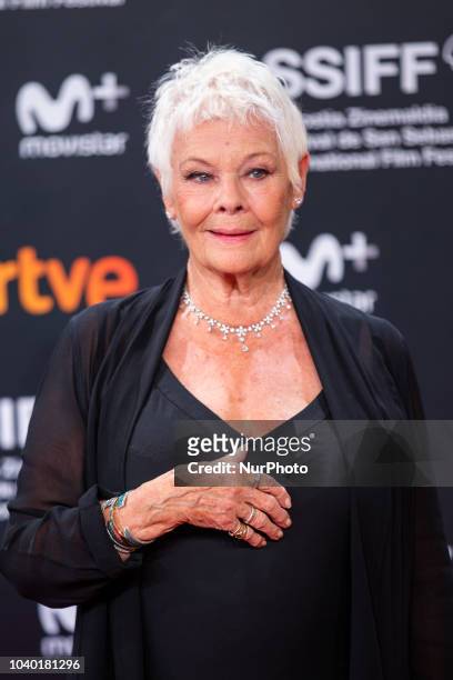 Actress Judi Dench attends 'Red Joan' premiere during the 66th San Sebastian International Film Festival at Kursaal Palace on September 25, 2018 in...